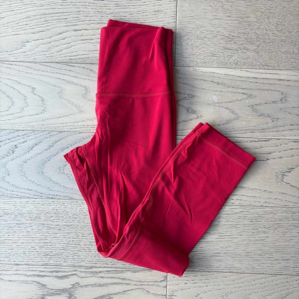 Lululemon High Waisted Align Leggings Red Cropped Yoga Gym Workout Size 2 - Picture 5 of 5